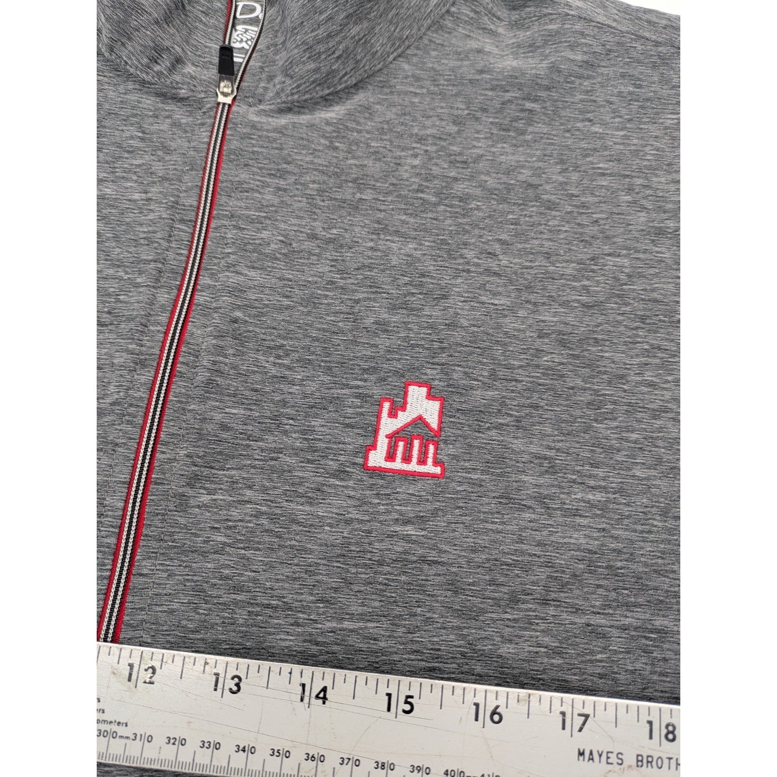 Straight Down Golf Pullover Crusher 1/4 Zip Jacket Men’s Large Gray Preppy