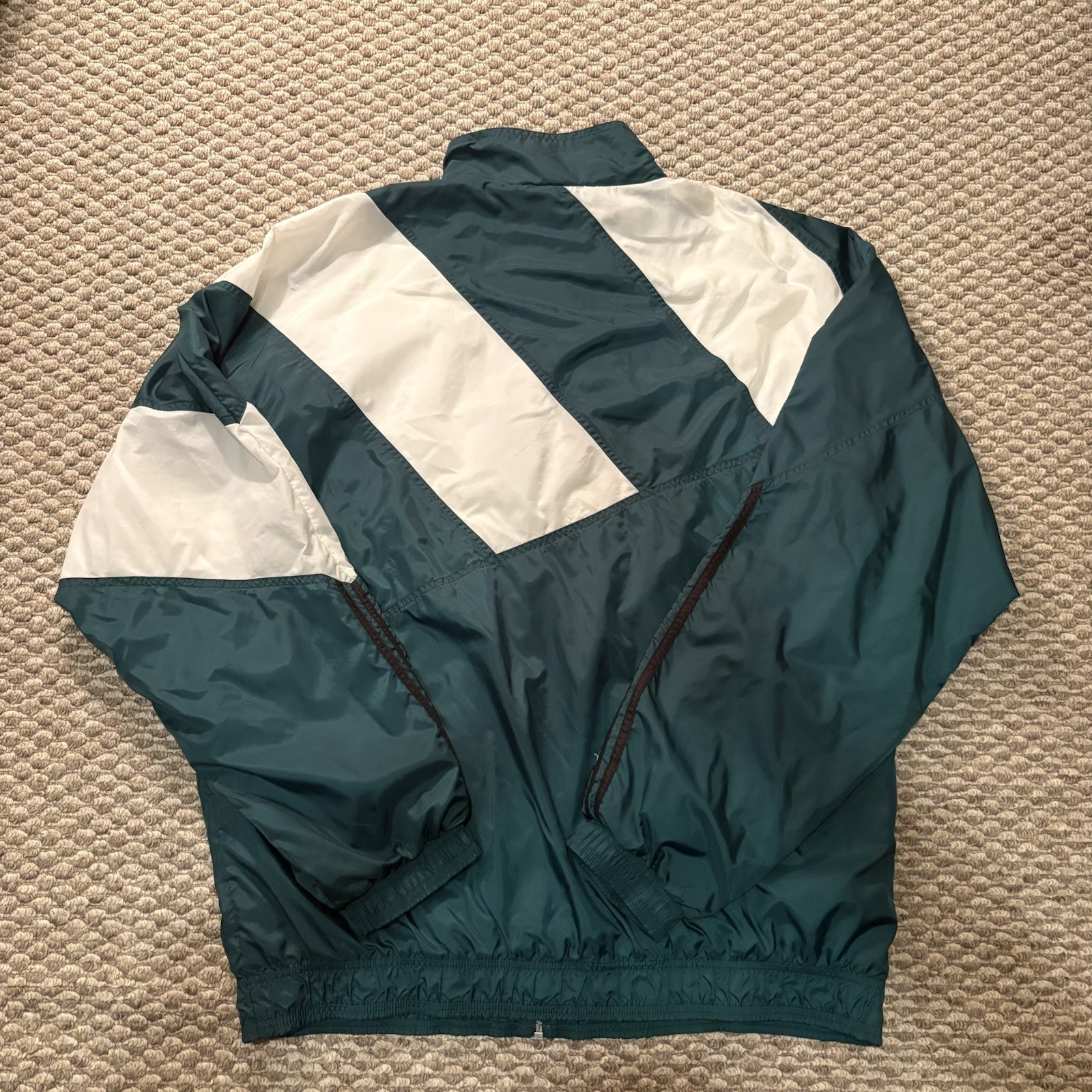 Vintage 90s Adidas Big Logo Windbreaker Jacket Green White Men’s 2XT Tall Rare