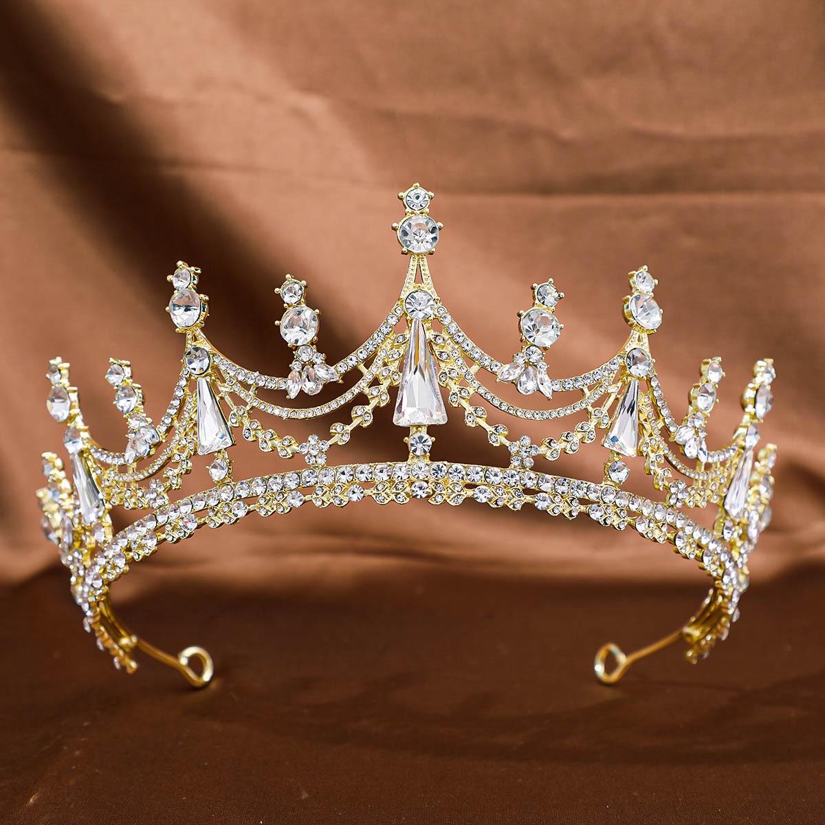 Semi-Circle Rhinestone Tiara Headband Bridal Wedding Hair Accessory for Princess
