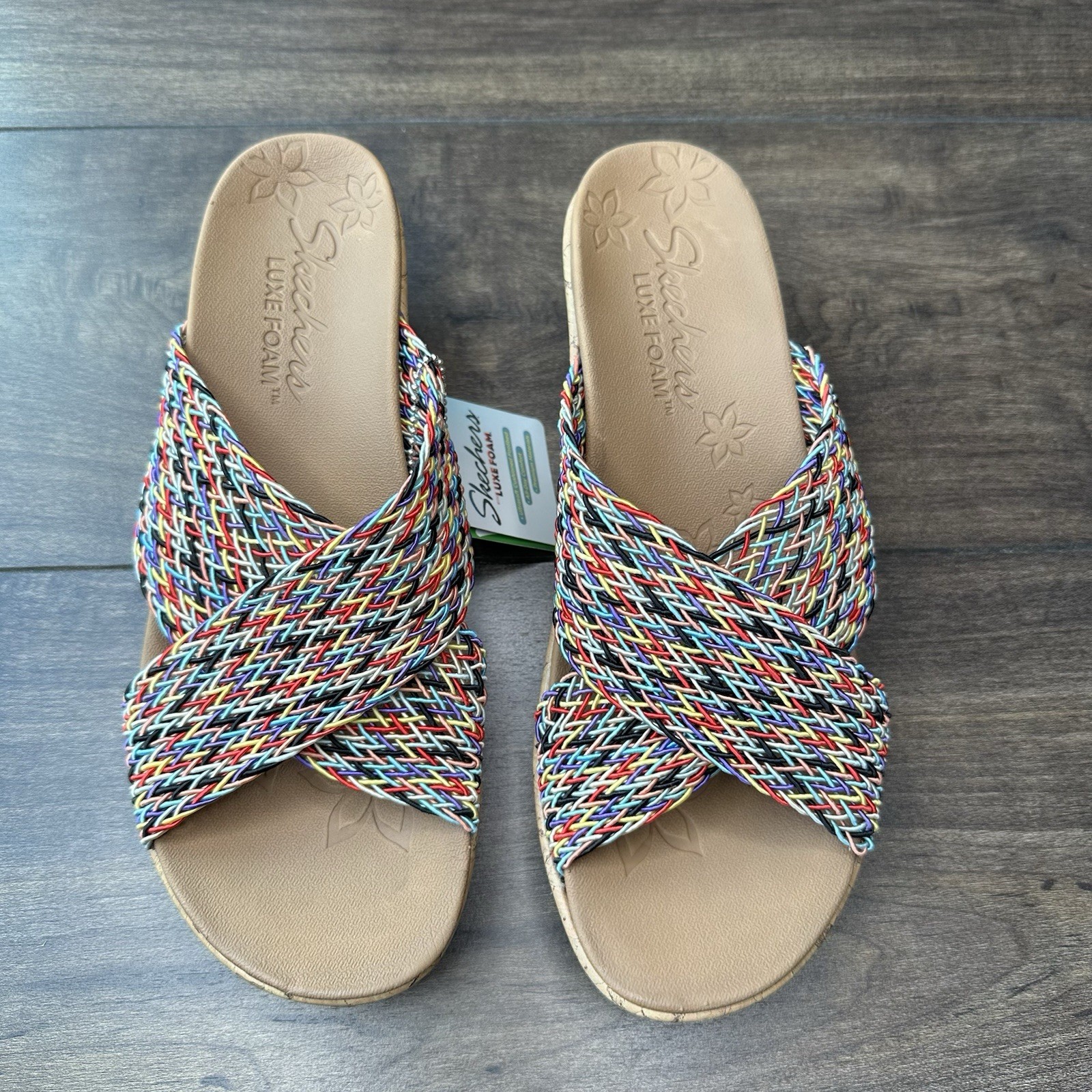 Skechers Beverlee Vacation Mode Wedge Slide Sandals – Women’s Size 10 – Rainbow