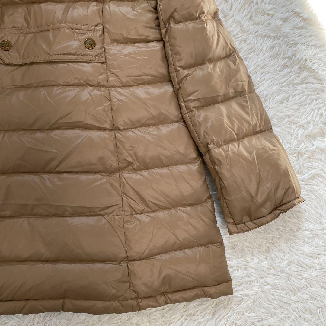 Burberry Blue Label down coat with raccoon Nova check pattern size 38