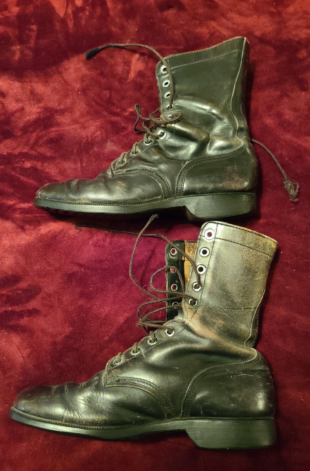 Vietnam era Mens black combat boots size 11 vintage costume punk