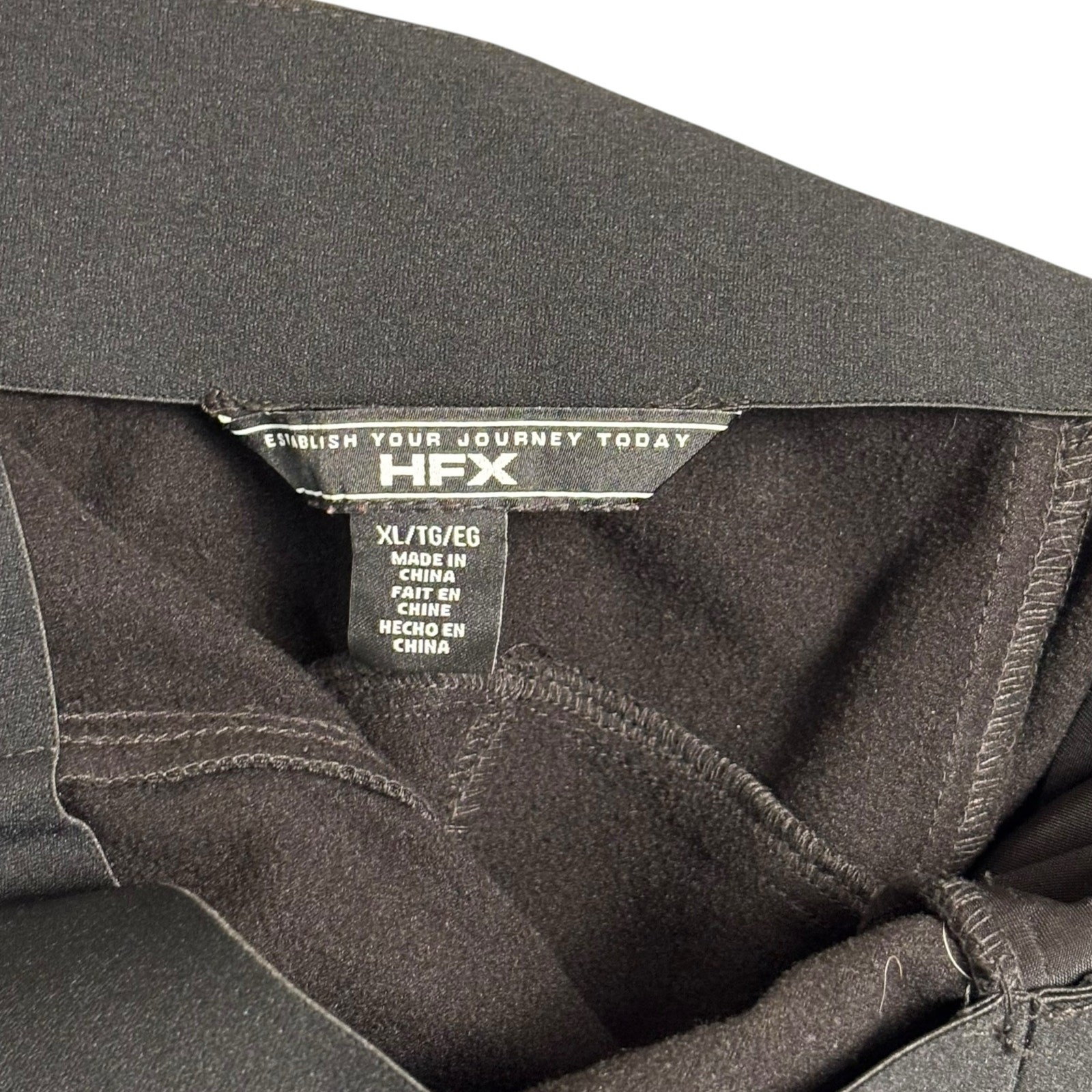 HFX XL Black Performance Winter Tech Pants Slim Zip Pockets Pull On Athleisure