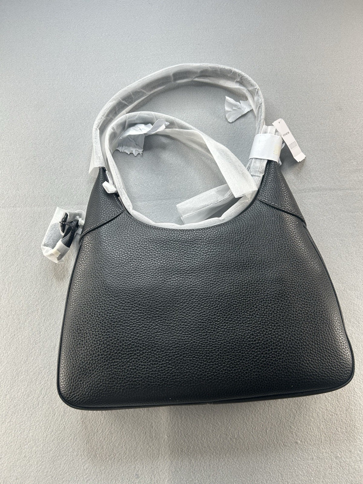 Coach Ella Hobo Bag Black Pebbled Leather NWT Model CCE47