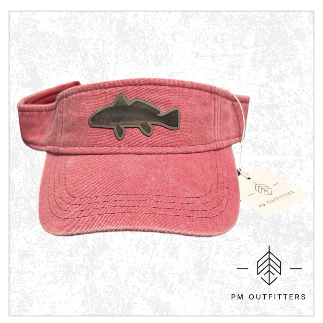 Custom Made Redfish Fish Fisherman Patch Sportsman Pigment Dyed Cotton Visor