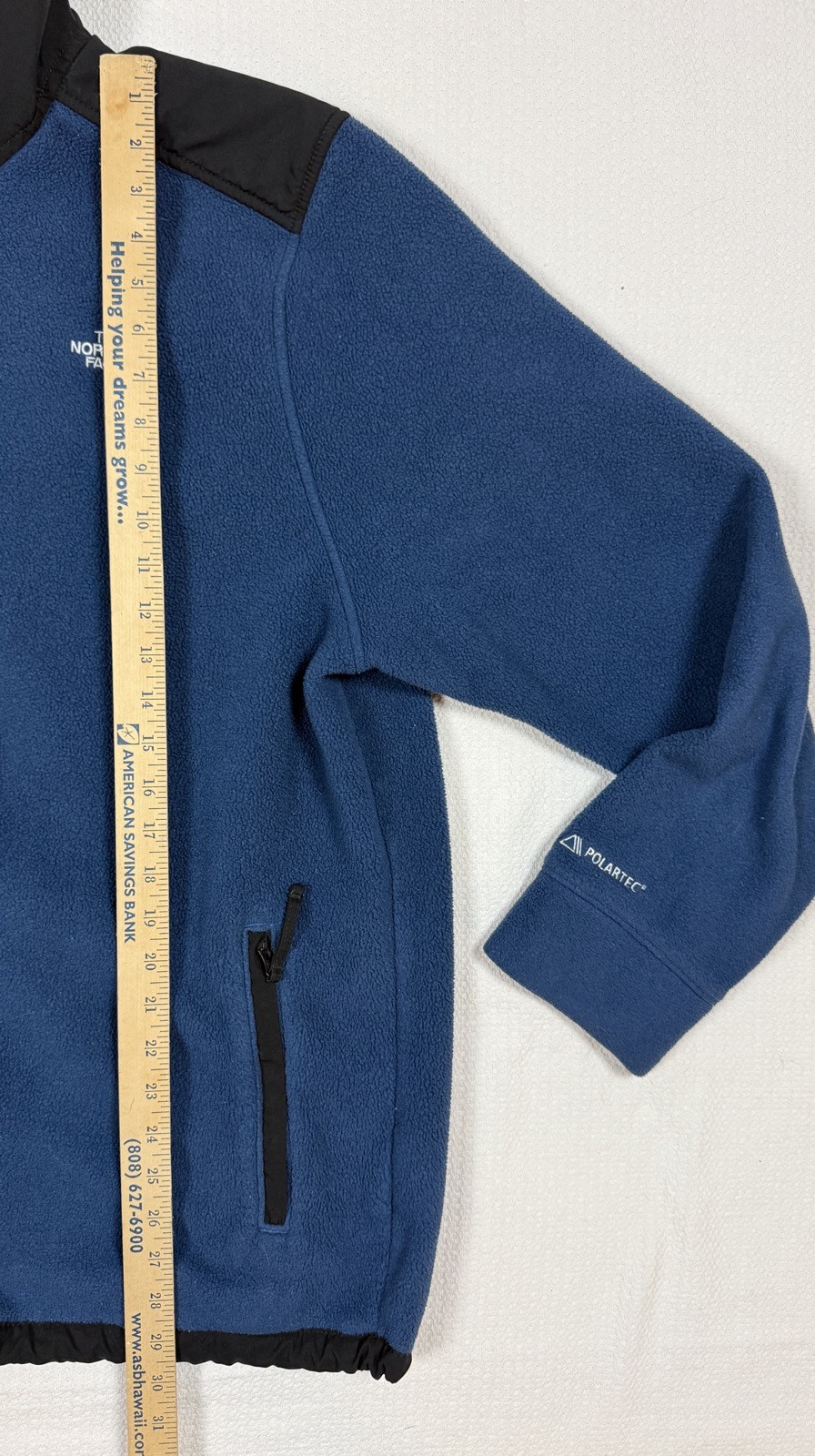 The North Face Circular Design Polartec Full Zip Fleece Hoodie 2XL Black Blue