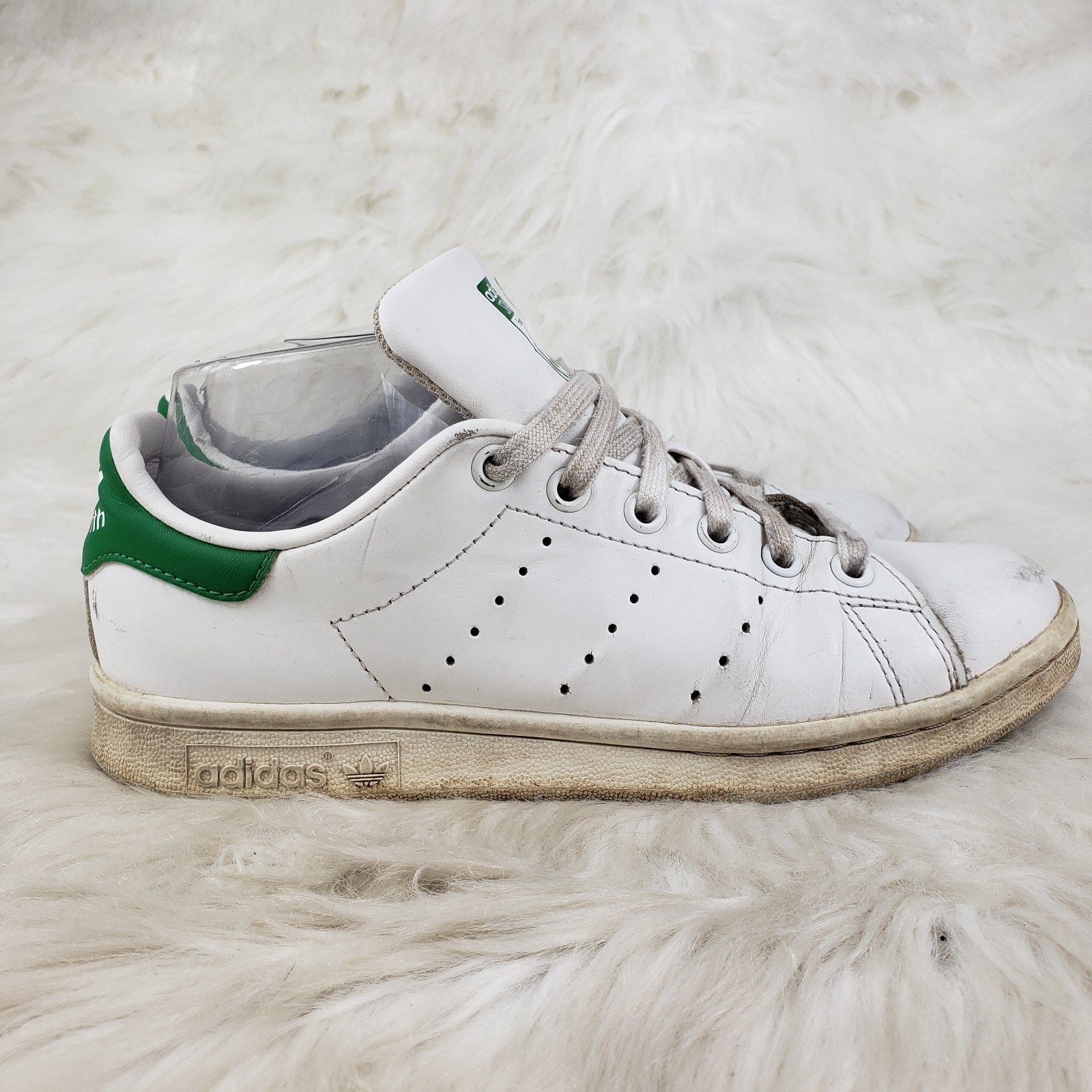 ADIDAS STAN SMITH White Green Skate Shoes Womens Size US 6 EUR 37 1/3