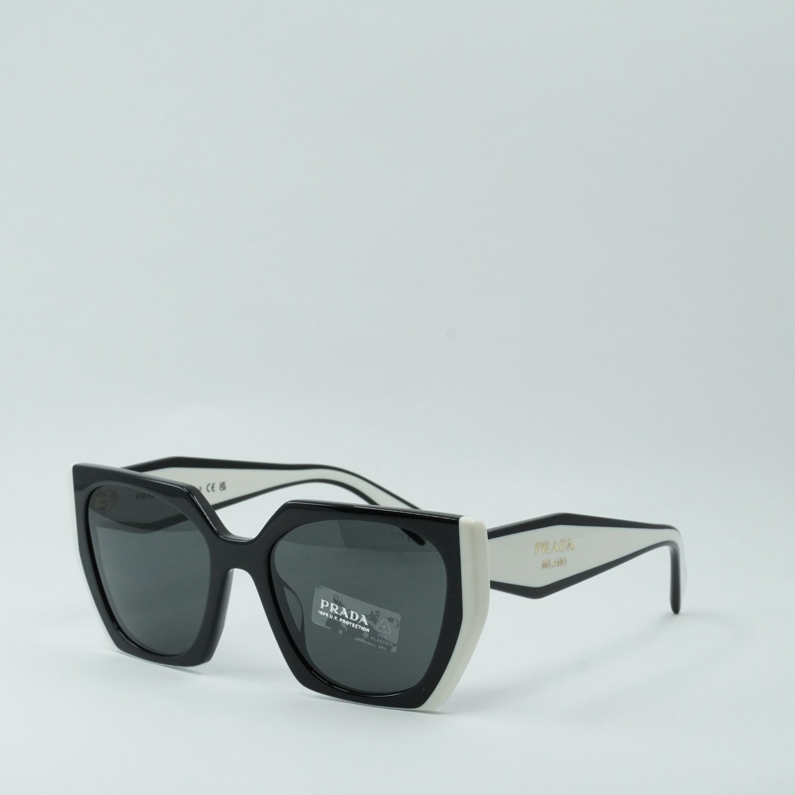 PRADA PR15WS 09Q5S0 Black/Talc/Dark Grey 54-19-140 Sunglasses New Authentic
