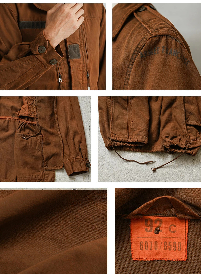 French Army M-64 Jacket Brown Used Military Surplus Size Not Applicable