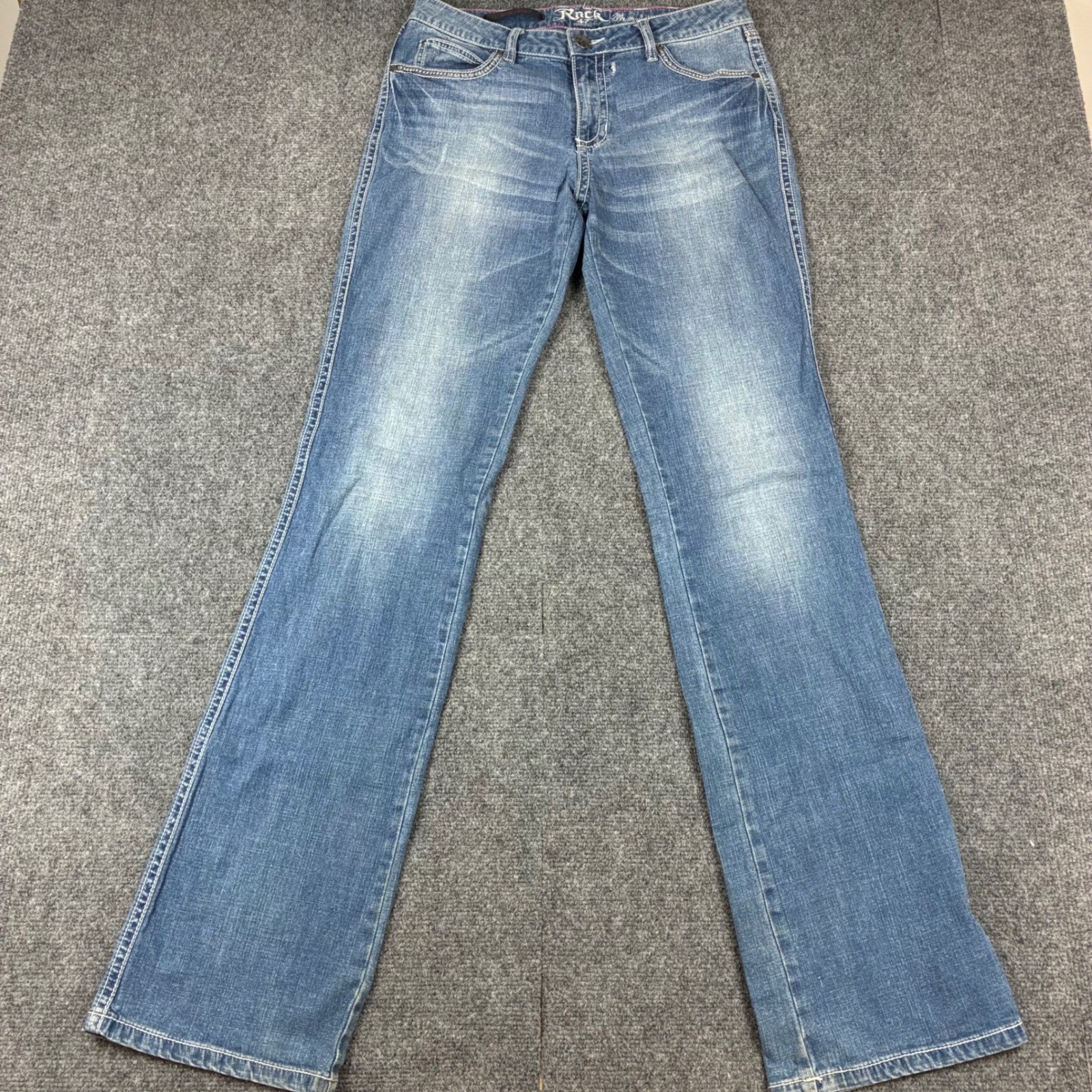 Wrangler Rock 47 Womens Low Rise Bootcut Jeans Medium Wash 30×36 WJX75SH