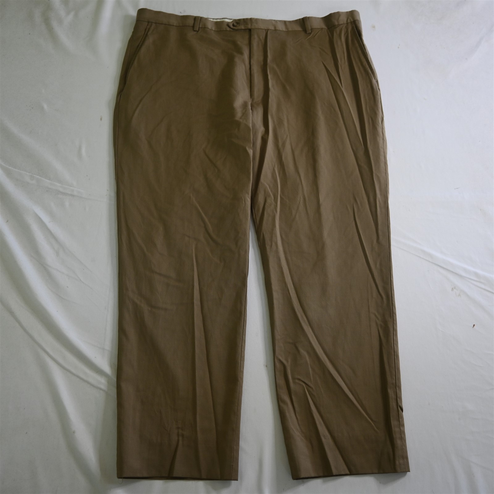 Jos A Bank 42×30 Tan Brown 100% Wool Signature Tailored Flat Front Dress Pants