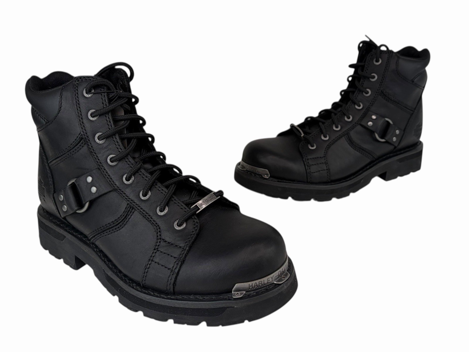 Harley Davidson Maddy 6-Inch Lace Up Black Boots Zipper D84189 Womens 11 M Black