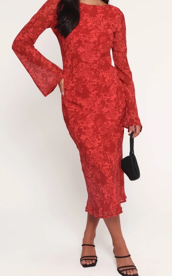 NWT Petal + Pup Talitha Red Long Sleeve Maxi Dress – Women’s Size 6