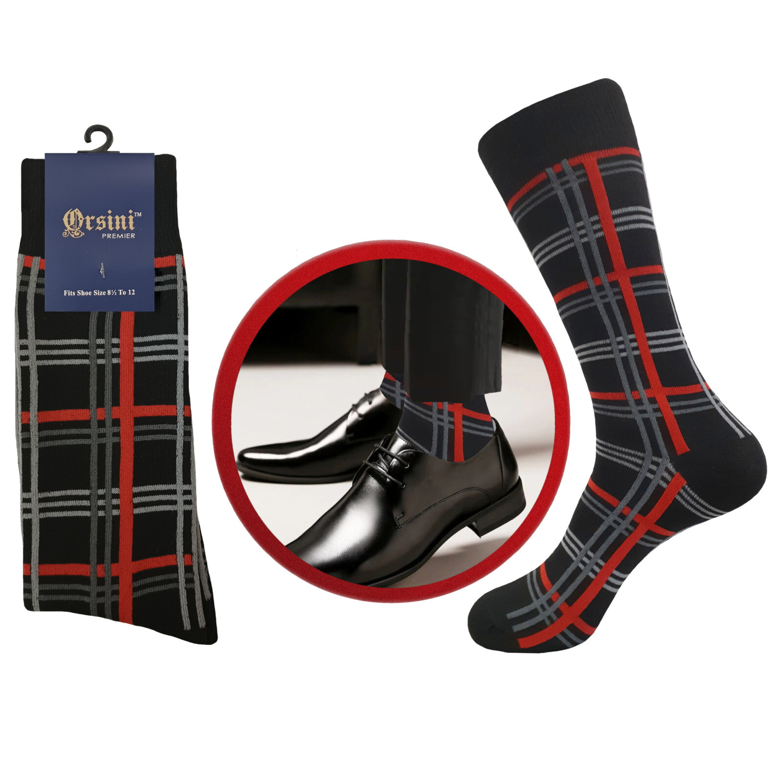 12 Pair Dress Socks PLAID Stripes COTTON SOCKS TRUE TO SIZE 10-13 FIRST QUALITY