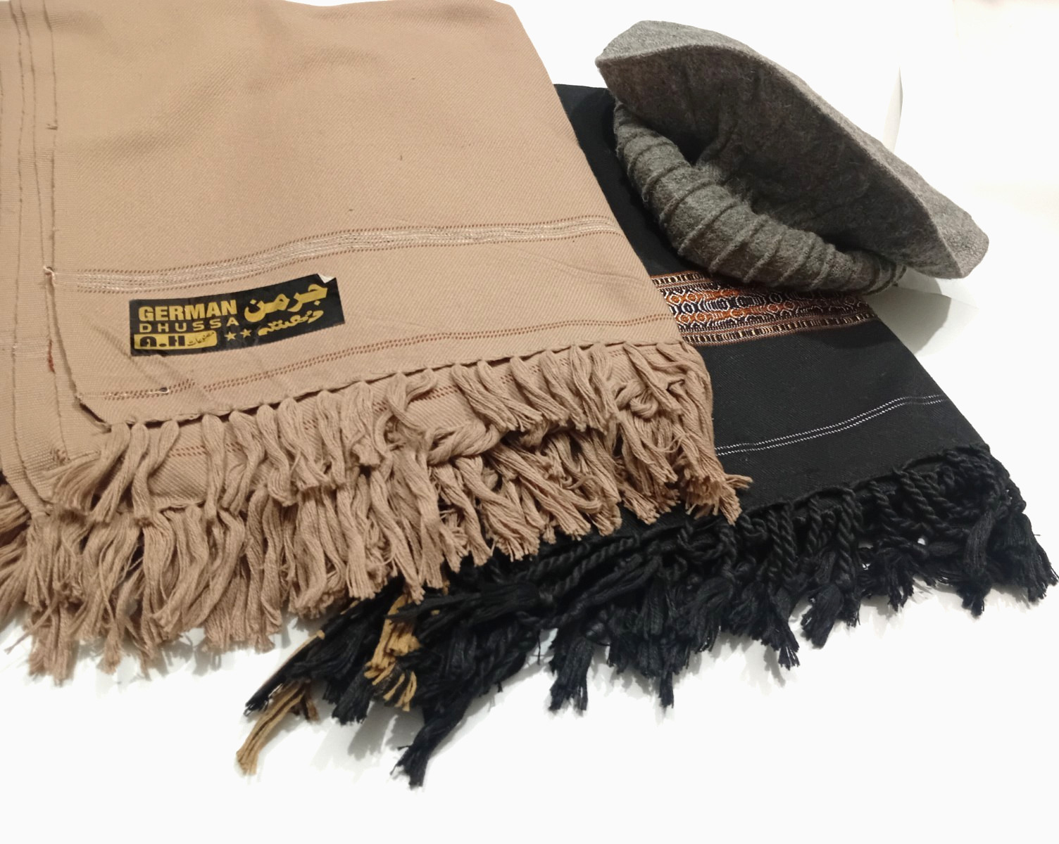 Afghan Patoo Blanket Shawl Topi Chitrali Pakol 100% Wool Cap Pakul Handmade Hat.