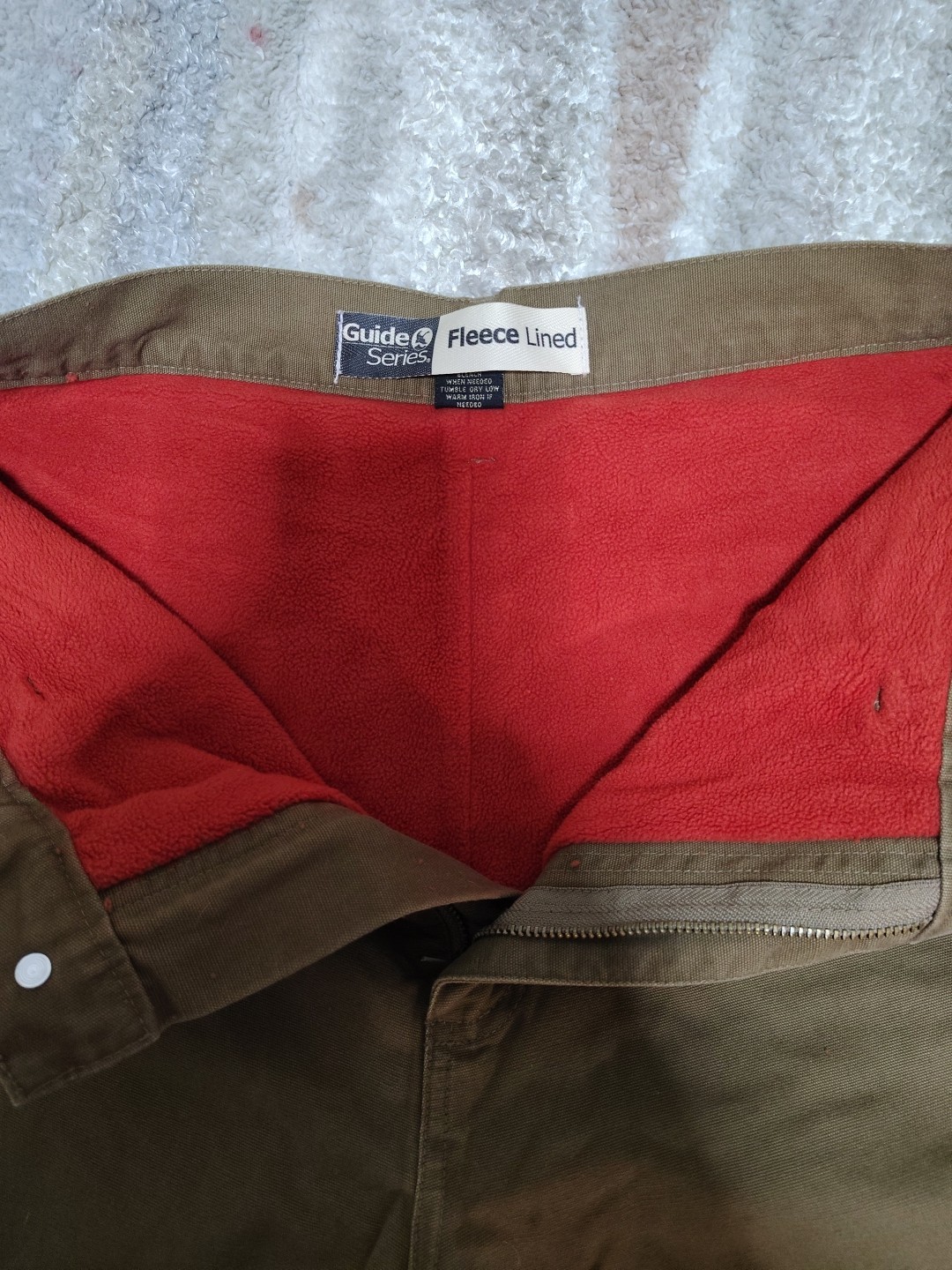 Guide Series Fleece Lined Multi Pocket Insulated Cotton Canvas Pants Sz 30 x 30