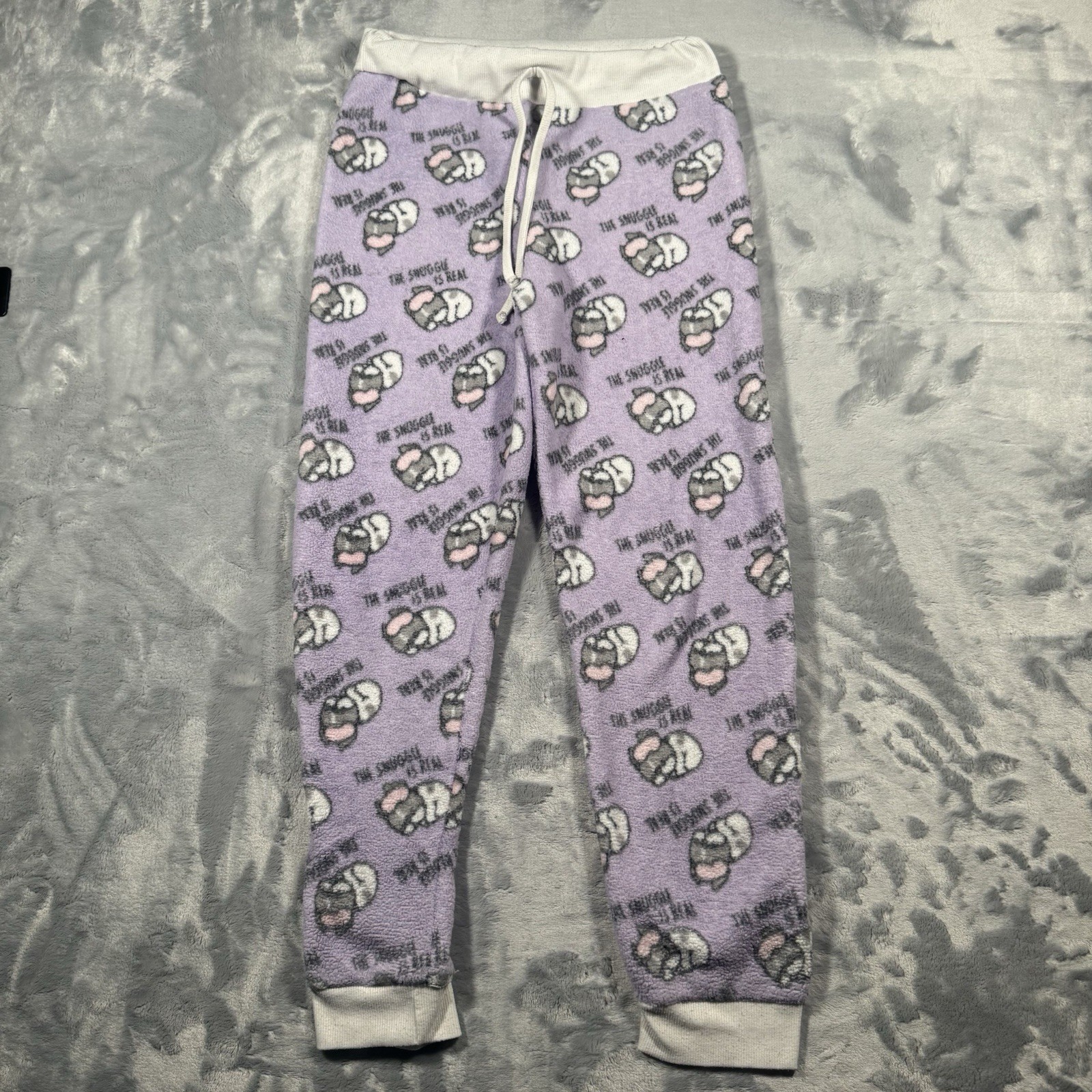 Purple Fuzzy Lounge pants, Womans Women’s Medium The Snuggle Is Real Used