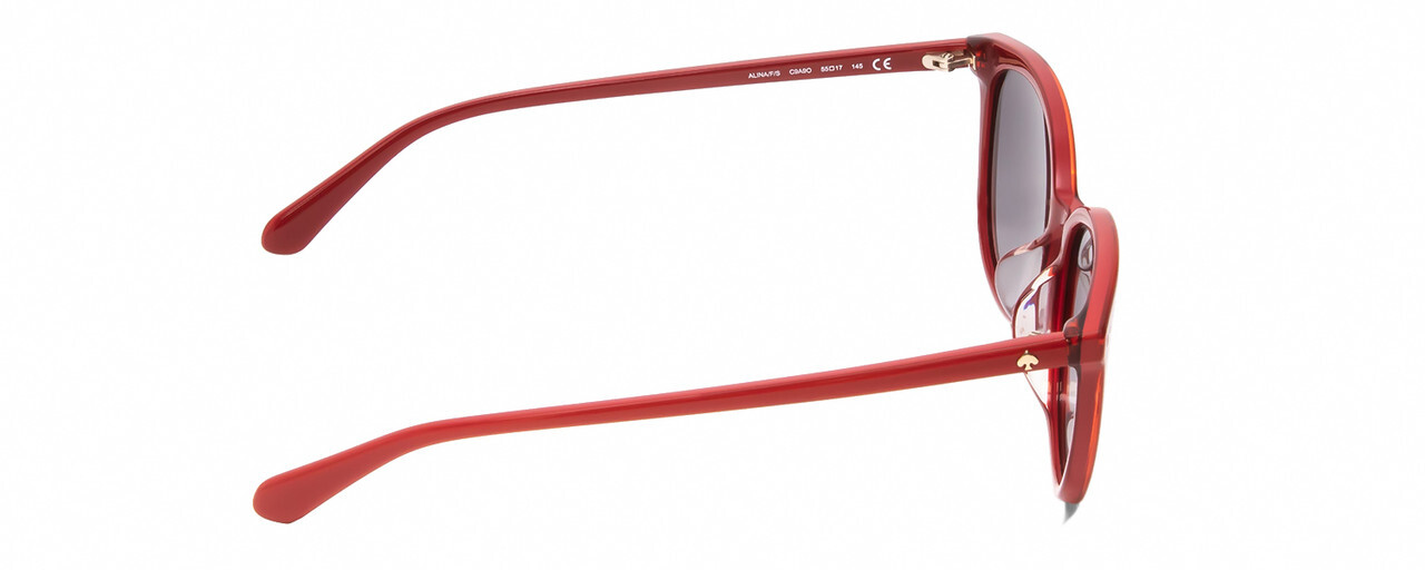 Kate Spade ALINA Women’s Oval Full Rim Designer Sunglasses Cherry Red/Grey 55 mm