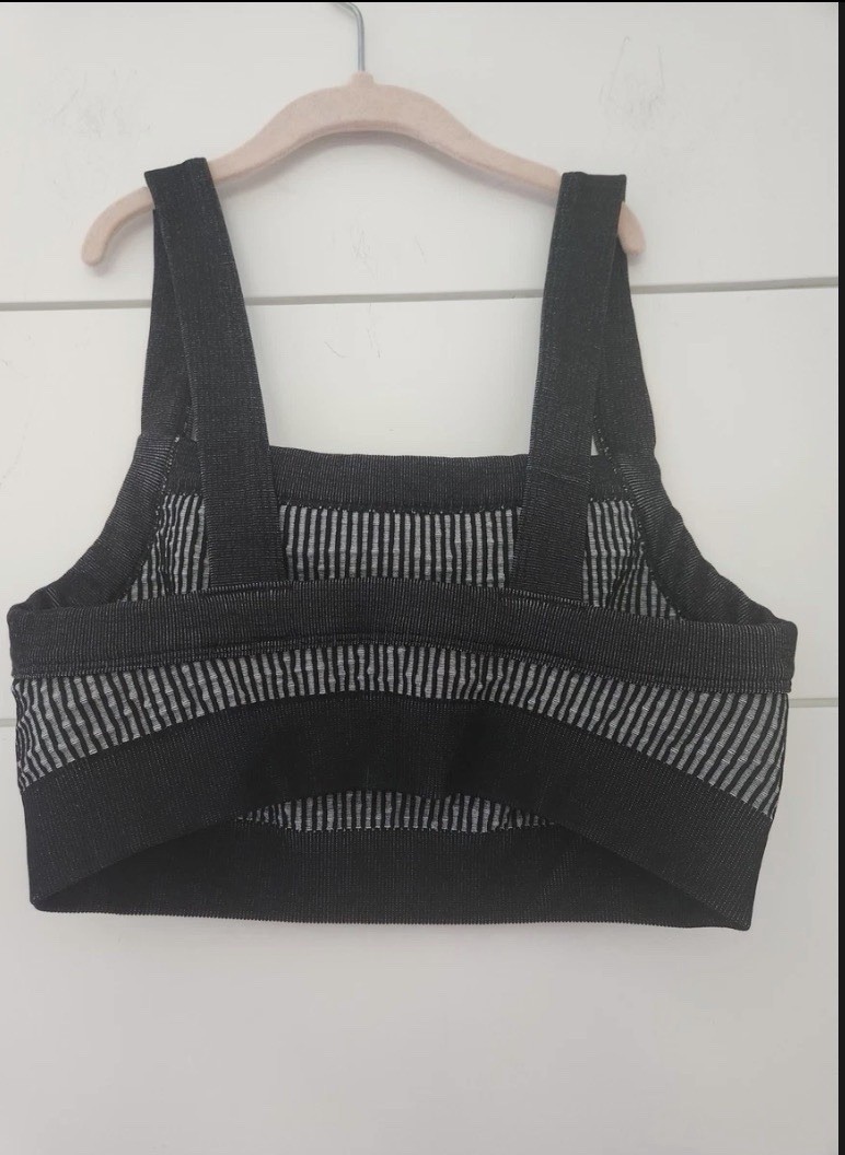 Whisper Black Ribbed Leggings & Sports Bra Set Size Small Stretchy Yoga