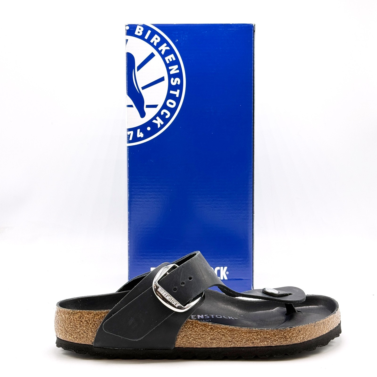 *NEW* Women BIRKENSTOCK Gizeh Big Buckle Oiled Leather BLACK (1023334) 👍