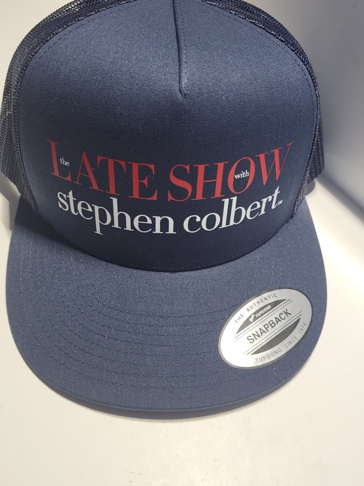 The Late Show with Stephen Colbert Logo Trucker Hat Yupoong Snapback Trucker Hat