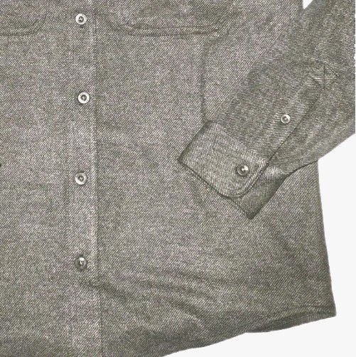 Wrangler Flannel Knit Men’s Shirt Button Down Size: Large 2-Way Stretch,Gray NWT