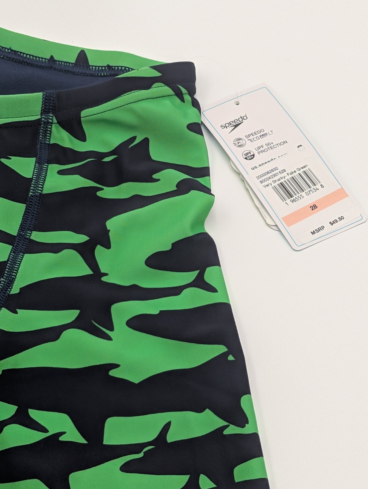 Speedo Mens Size 28 Pro LT Jammer Swim Suit UPF50+ Very Sharky Green NWT