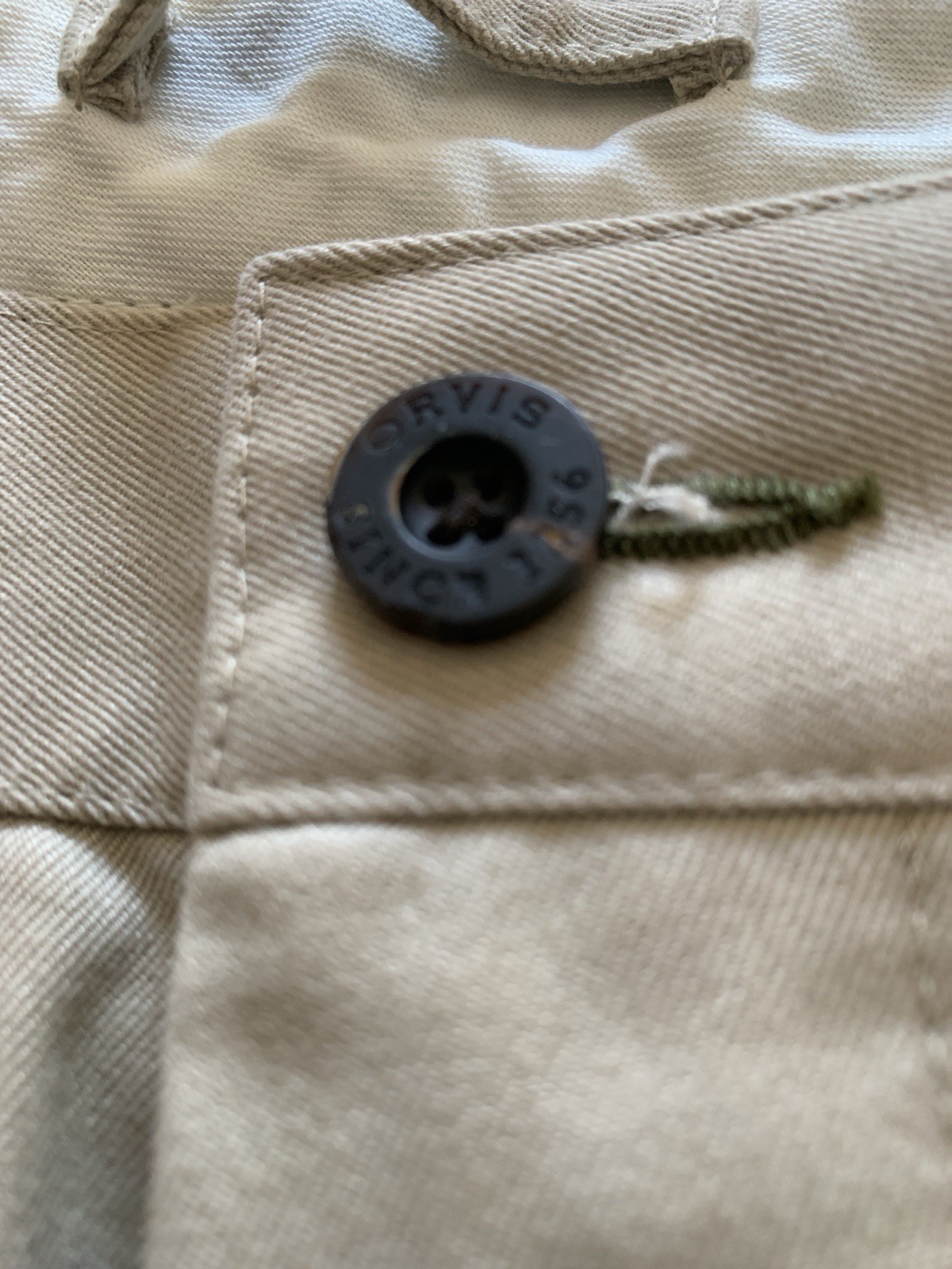 Orvis Classic 1856 Khaki Cotton Twill Flat Front Straight Chino Pants 36 NWOT