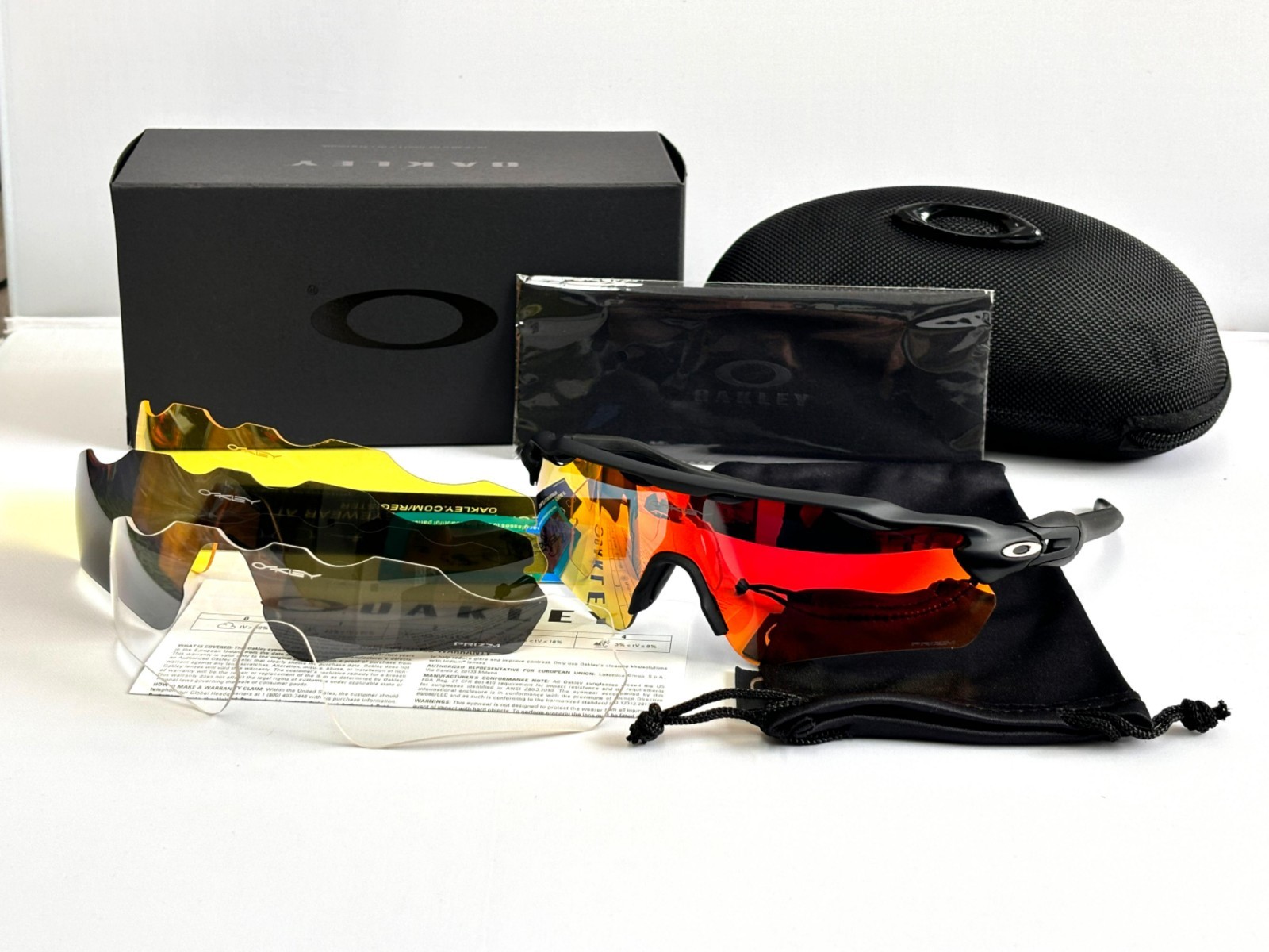 Oakley Radar EV Patn Sunglasses Black Frame Orange Prizm Lenses OO9208