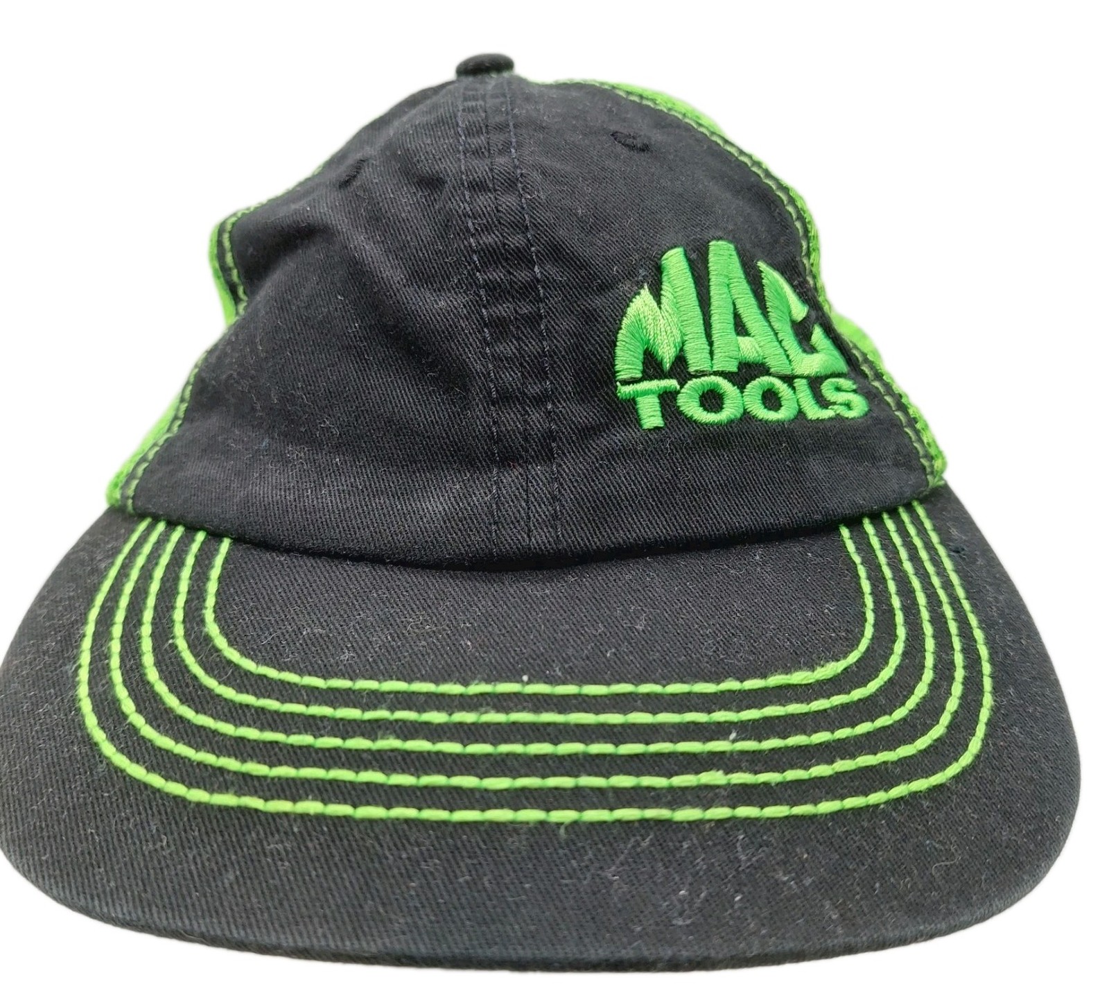 Mac Tools Black & Green Hat Strapback Mesh