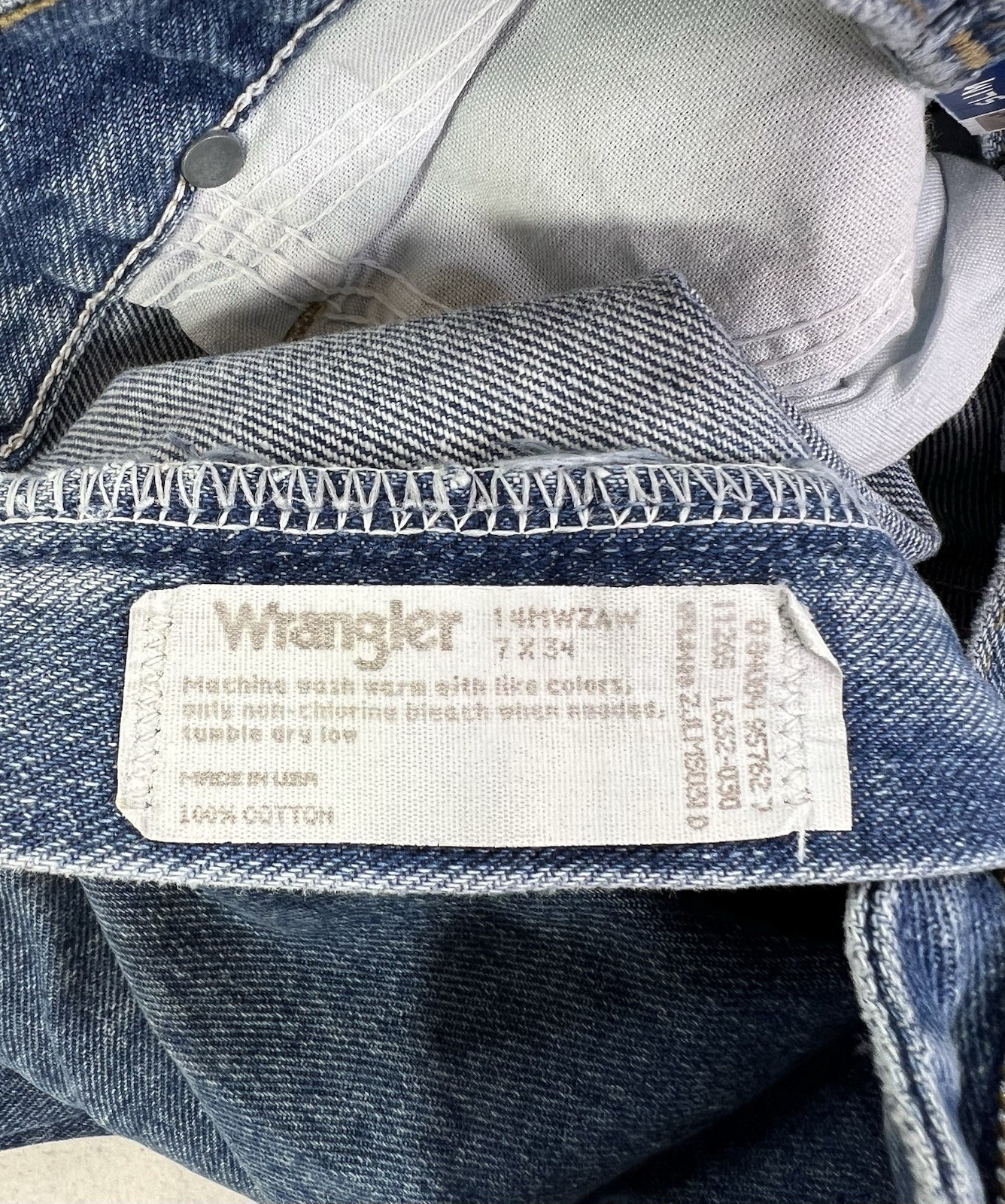 Lot of 2 Vintage Wrangler 14MWZ Jeans Women’s 7×34 Cowboy Cut Slim Fit Blue New