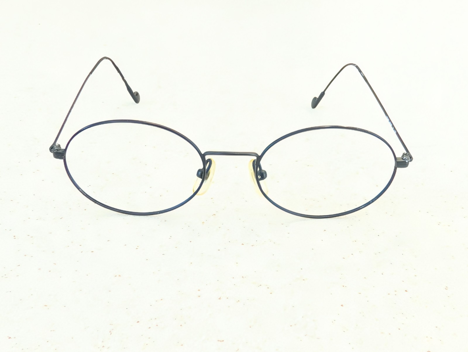 Vintage CALVIN KLEIN CK 115 Black Oval Eyeglass Frame w/ Sun Clip-On 49mm Japan