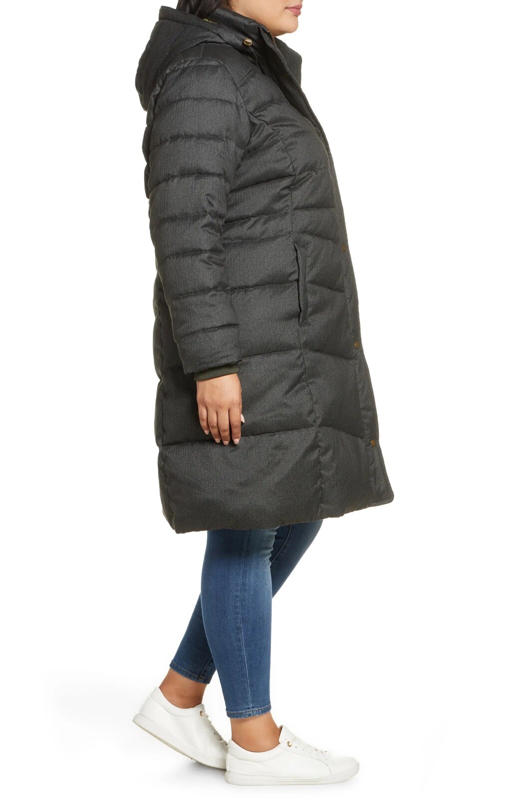 Authentic Barbour Olive Lonnen Herringbone Quilted Hooded Coat – Limited Edition