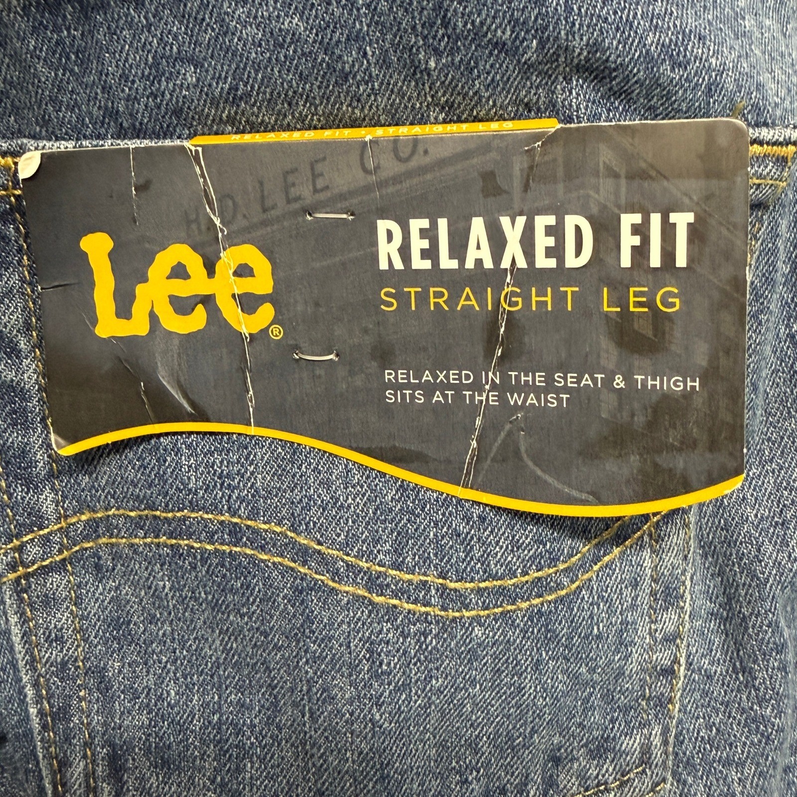 Lee Jeans Mens Measures 35×36 Tag Sz 35×34 Blue Relaxed Straight Stone Wash