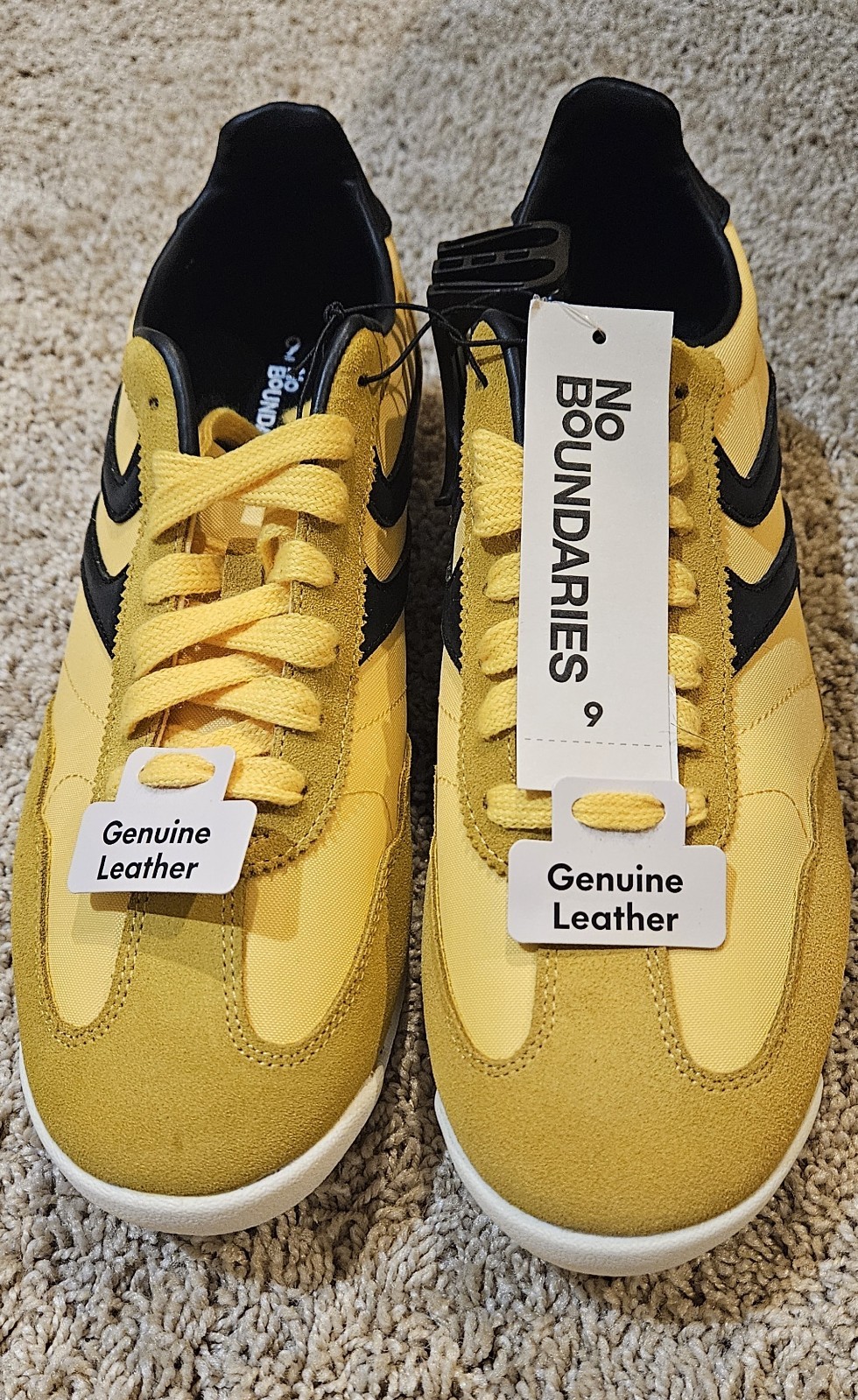Black and Yellow Suede Men’s Lace Up Sneakers-Steelers, Pirates, Penguins-Size 9