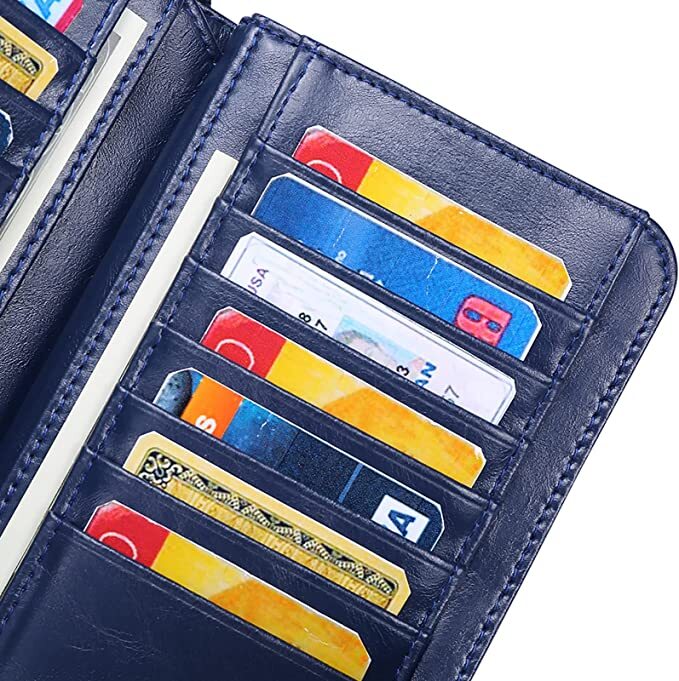 Sendefn Wallets for Women Genuine Leather Credit Card Holder Rfid Blocking Large