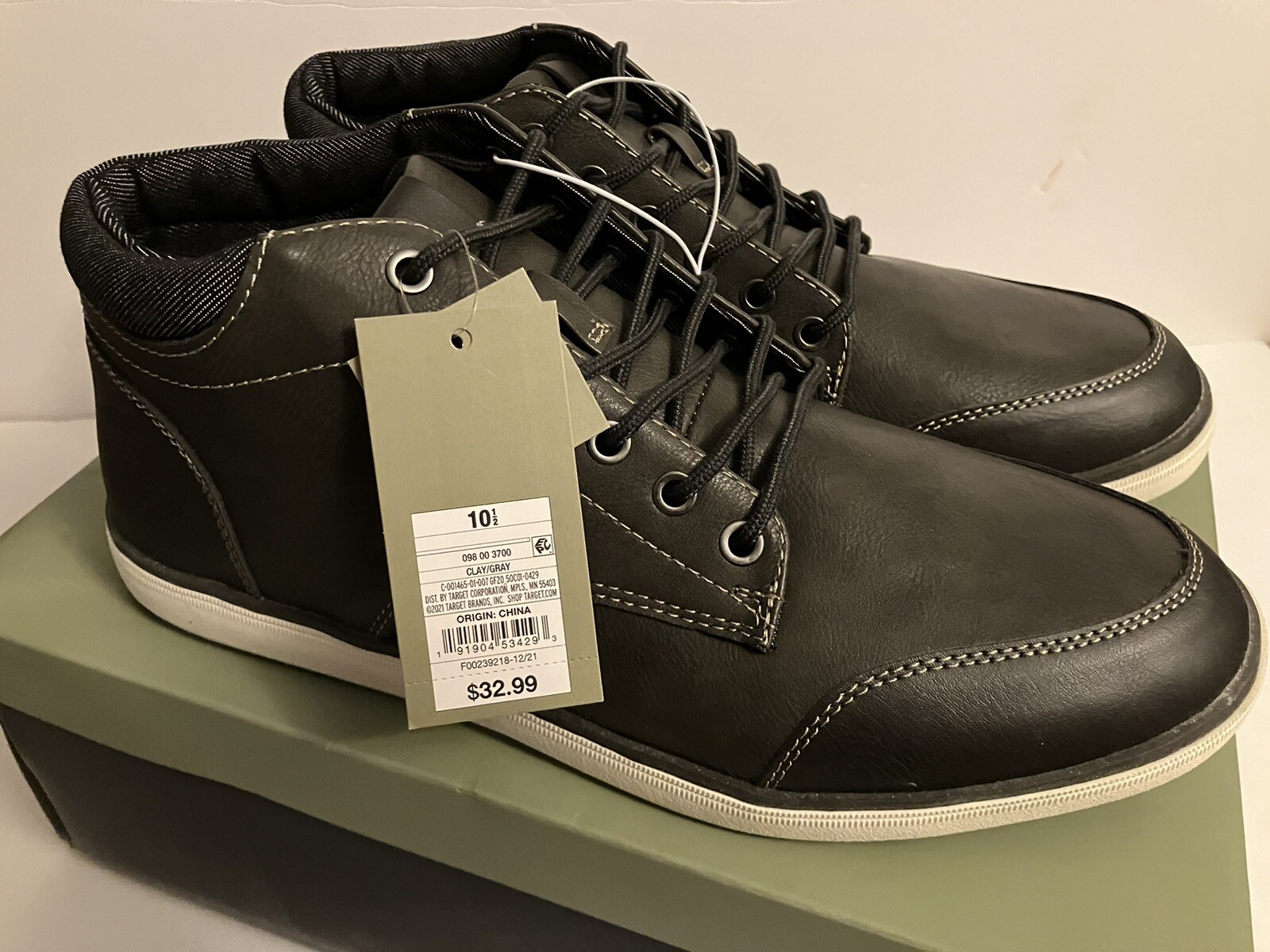 GOODFELLOW & CO SNEAKERS Mens Clay Mid-Top Casual Memory Foam (GRAY) Size 10 1/2