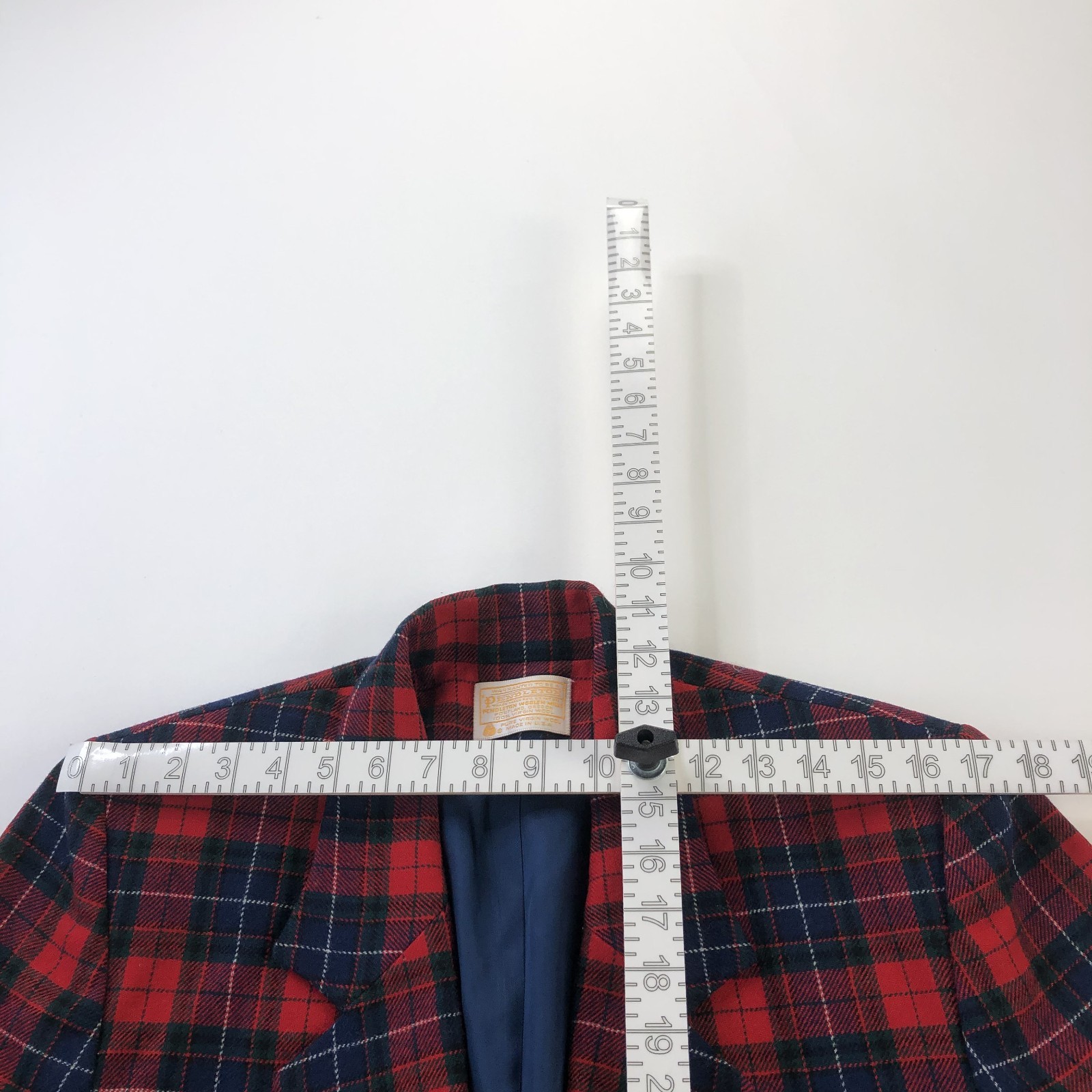 Pendleton 100% Virgin Wool 10 Plaid Single Button Blazer Jacket Plaid Red MINT