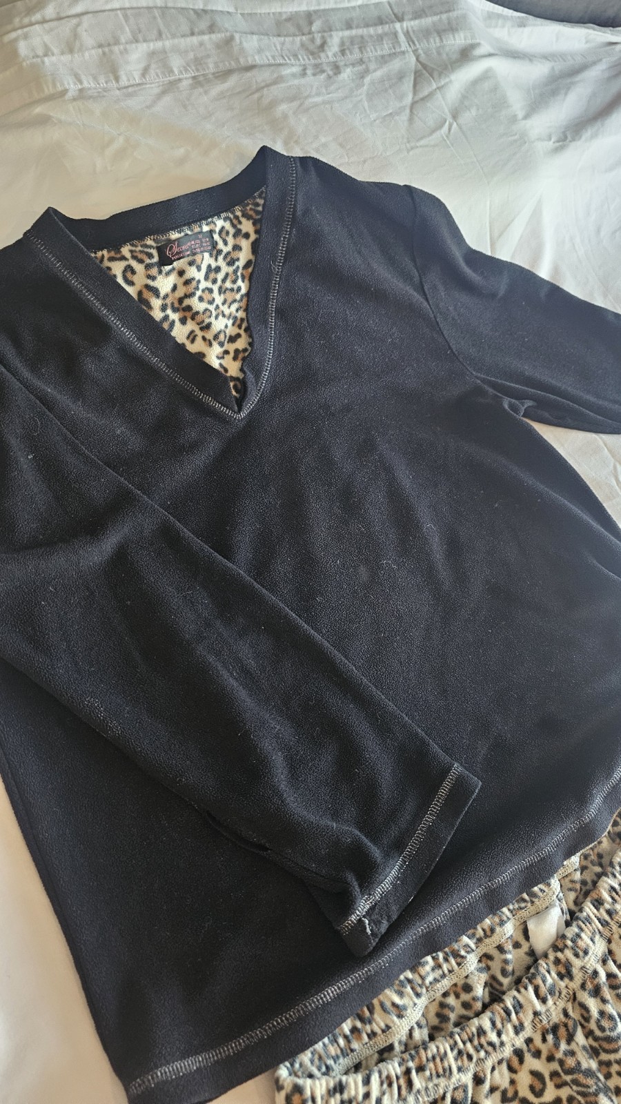Leopard print pyjamas. Size M 12-14. I’m Size 8-10, also Fits Me, see photo