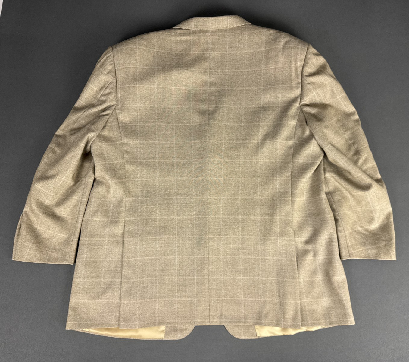 Corneliani Linea Sartoria Blazer EU58R UK48R Super 140s Beige Check Wool Jacket
