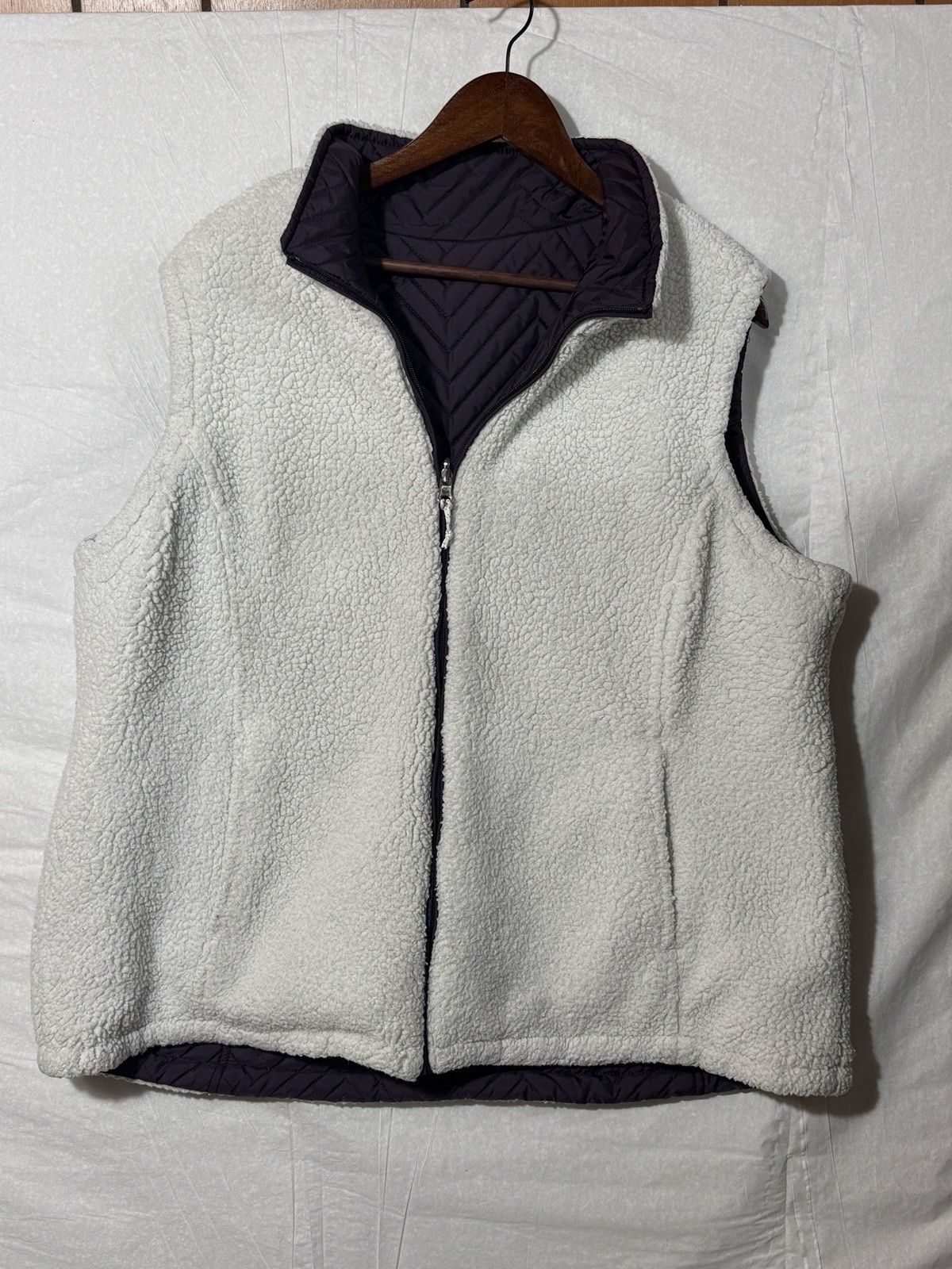 Free Country Purple White Reversible Vest Jacket Women’s XXL