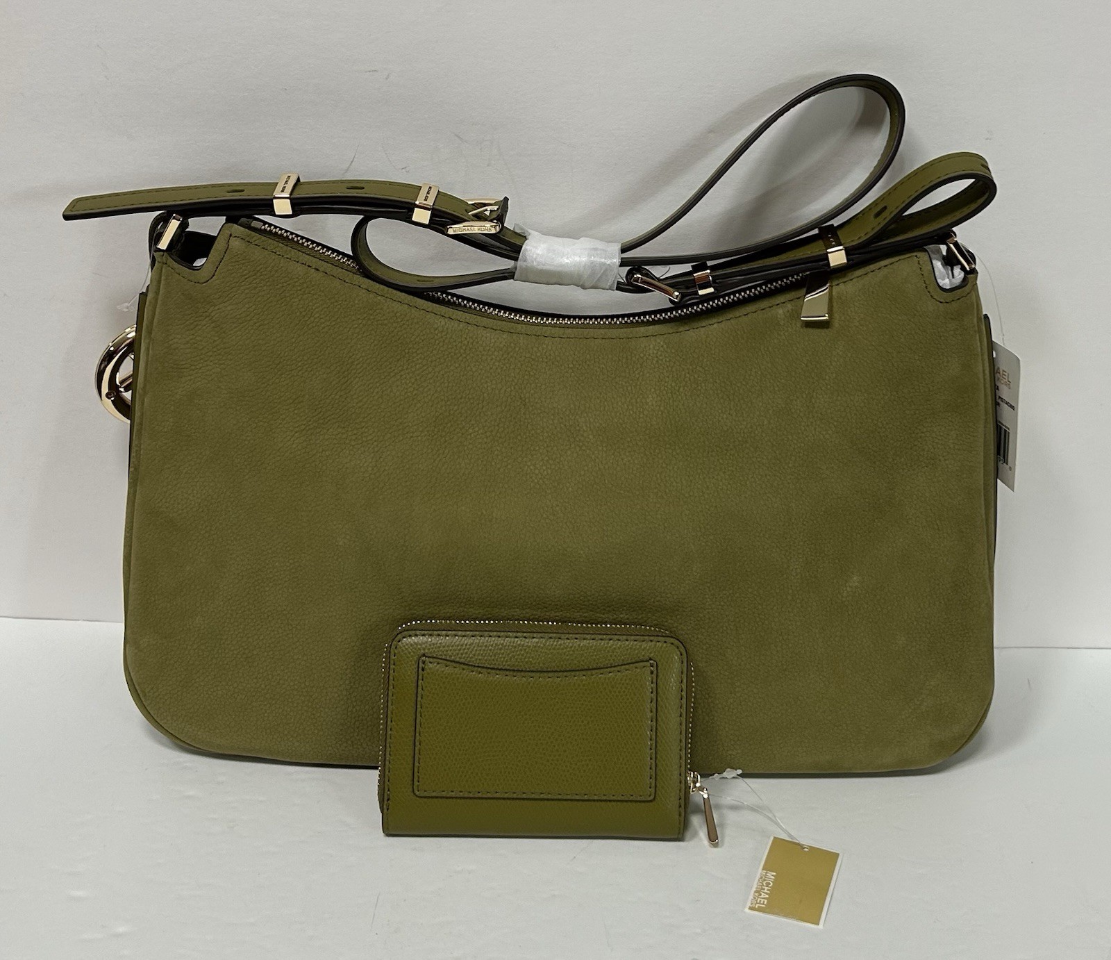 MICHAEL KORS NWT PISTACHIO NOLITA SHOULDER BAG & WALLET ~ GENUINE LEATHER