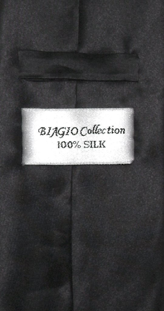 Biagio NeckTie EXTRA LONG Solid BLACK Color Mens XL Tall 63 inch Neck Tie