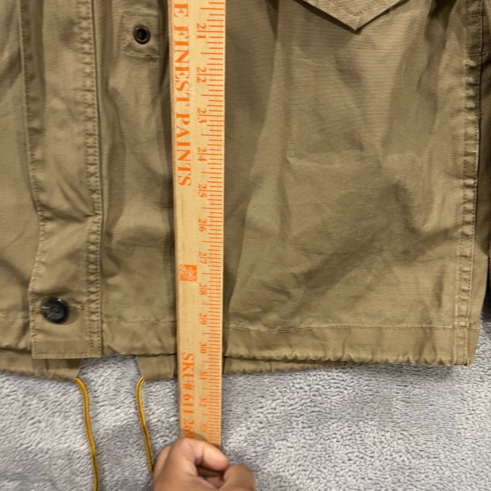 Levi’s Jacket Mens Large Canvas Hooded Full Zip Military Field Coat Pockets