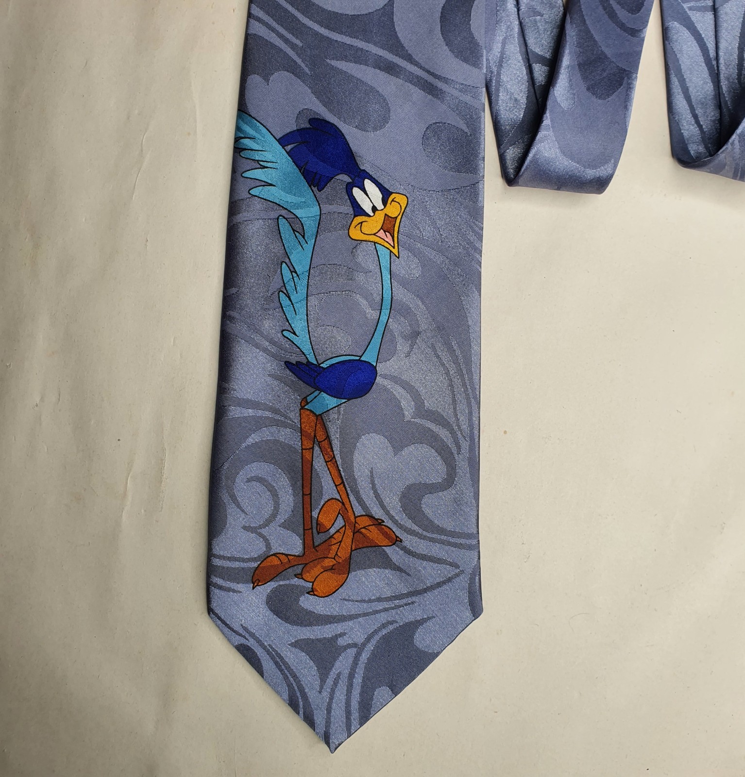 Gold City Silk Tie Looney Tunes Road Runner Meep Meep Purple