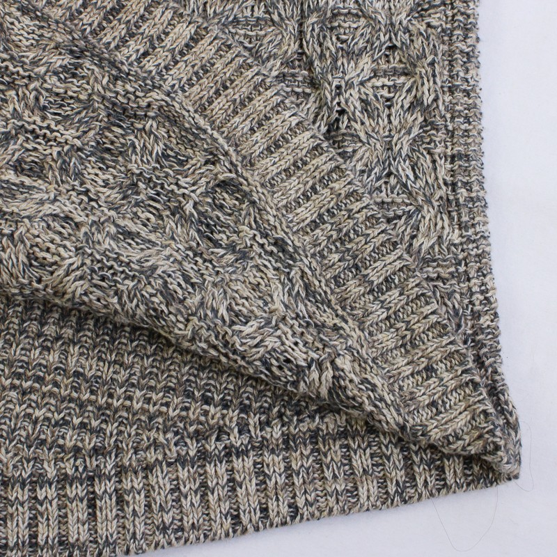 Jeanne Pierre Beige and Gray Marled Knit Cotton Sweater Women’s Size Medium