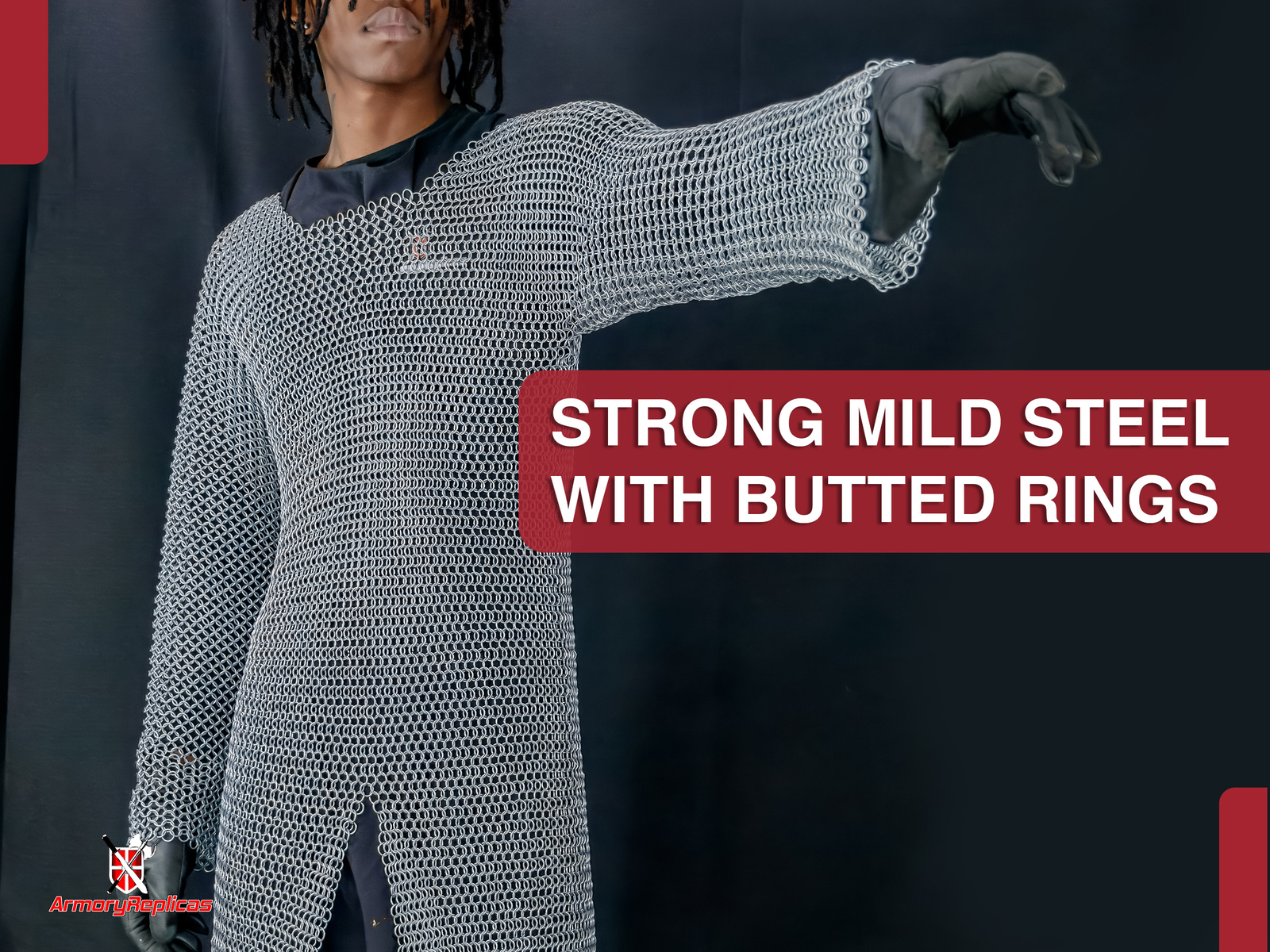 Chainmail Armor Full Sleeve Knight Shirt | Mild Steel Medieval Hauberk | 6 Color
