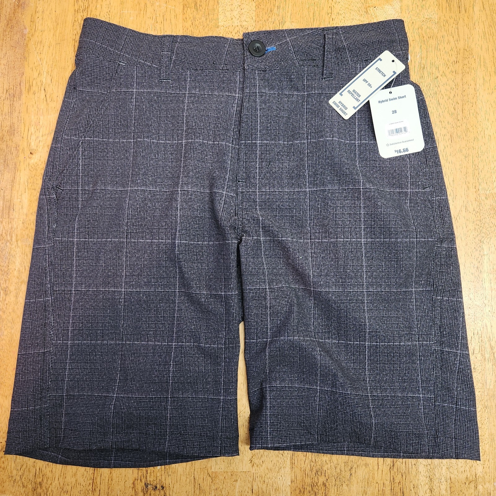 George Boy’s 28 Hybrid Wet Dry Ash Gray Swim Shorts with Drawstring & Pockets