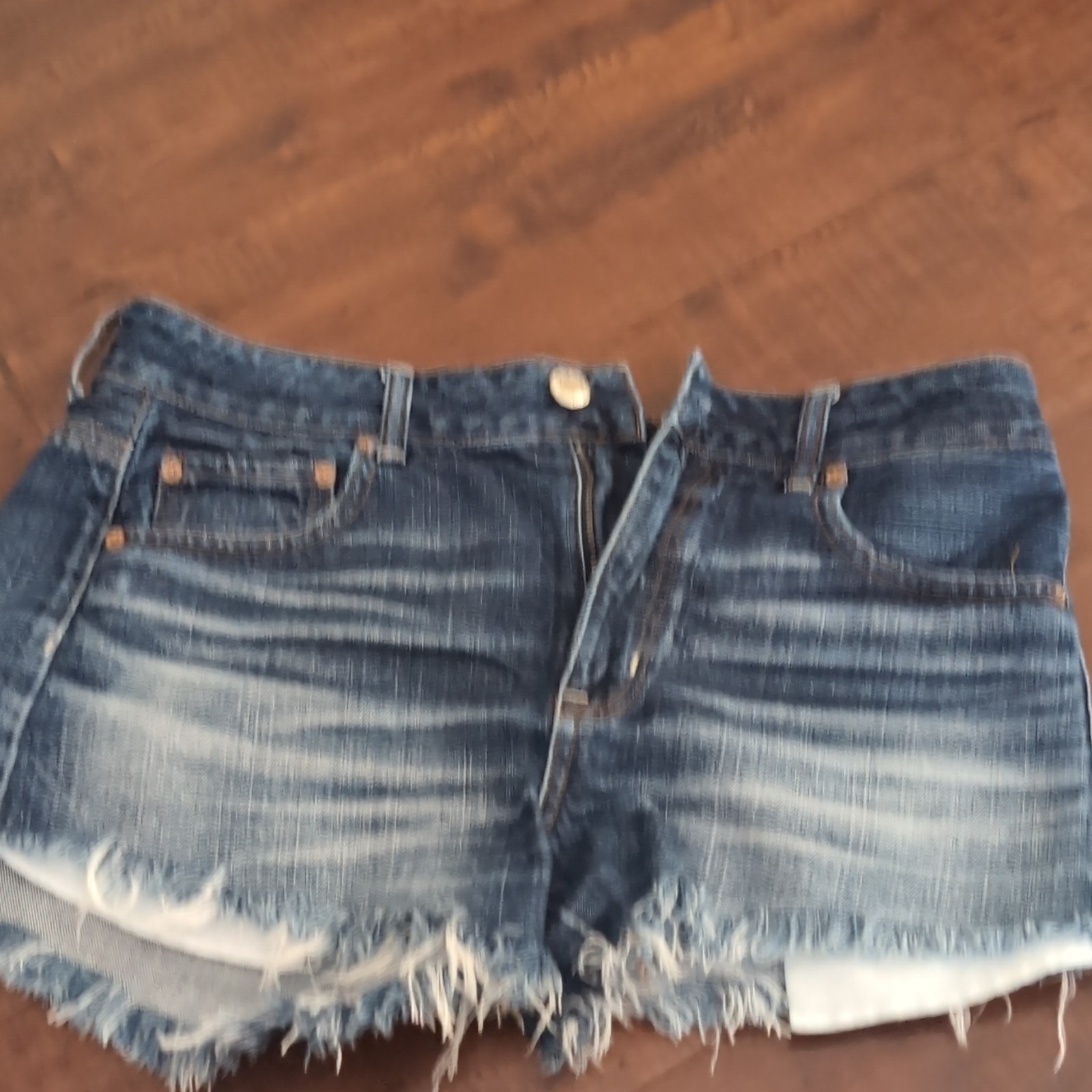 American Eagle Festival Blue Denim Cut Off Shorts Women’s 10 Mid Rise 5-Pocket