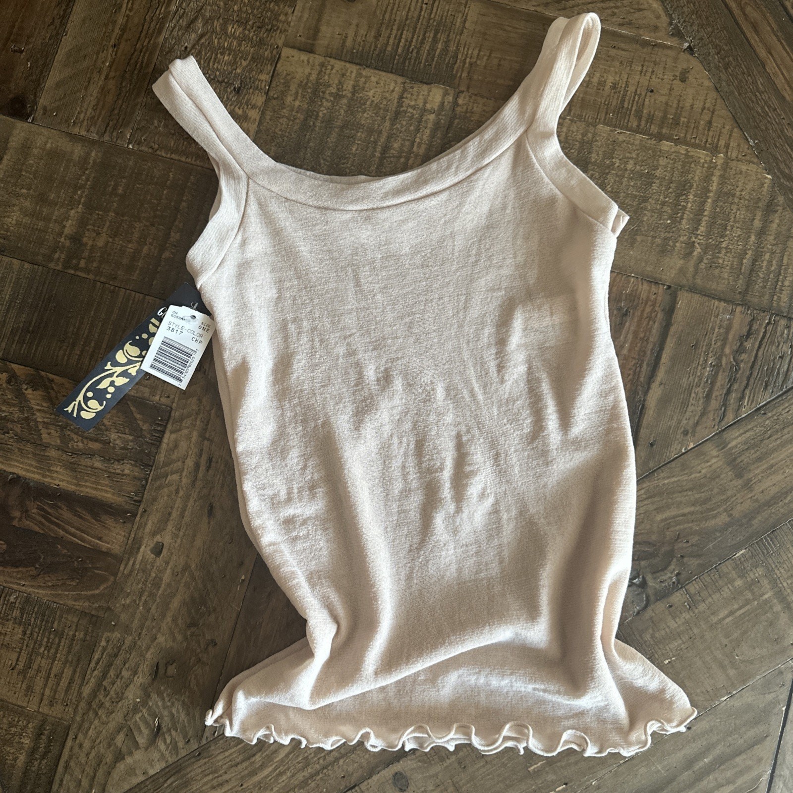 NWT OnGossamer Womens One Size Fits All Sheer Champagne Heavenly Stretch Tank
